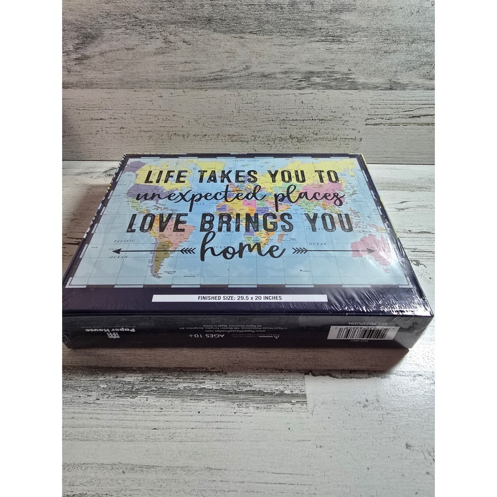 Paper House World Map‎ Inspirational Quote 1000 Piece Jigsaw Puzzle PUZ-0067 NEW - Picture 2 of 3
